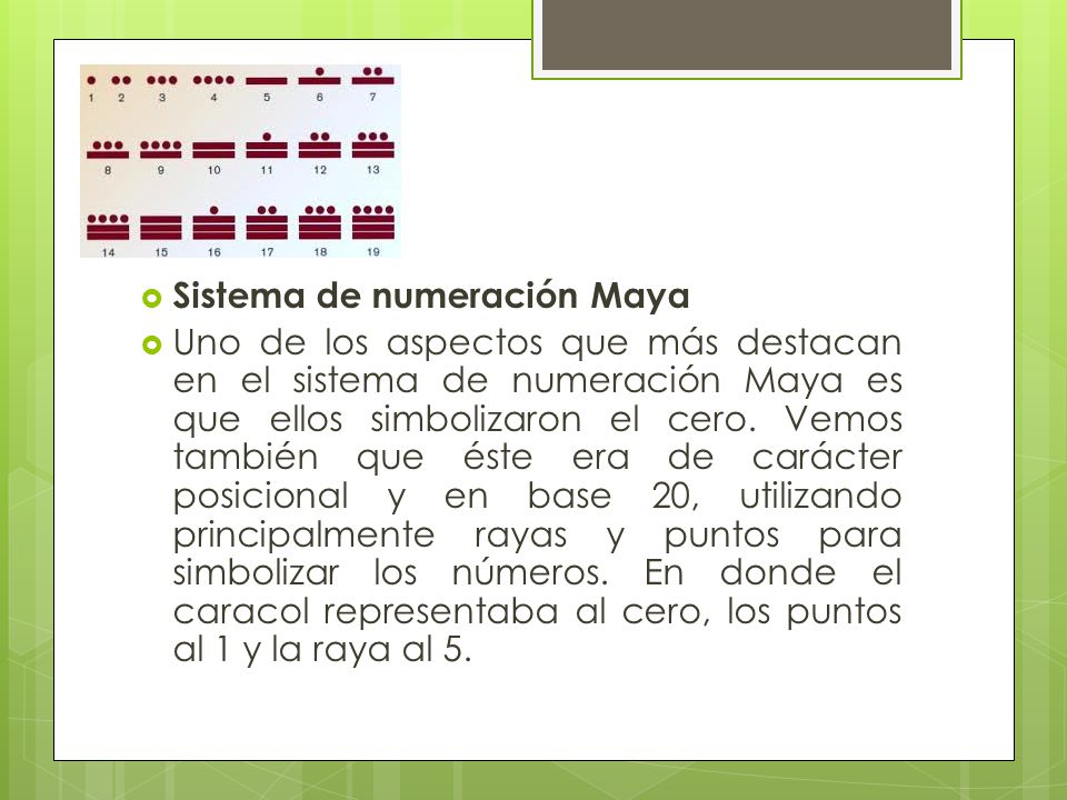 Sistema de numeración Maya