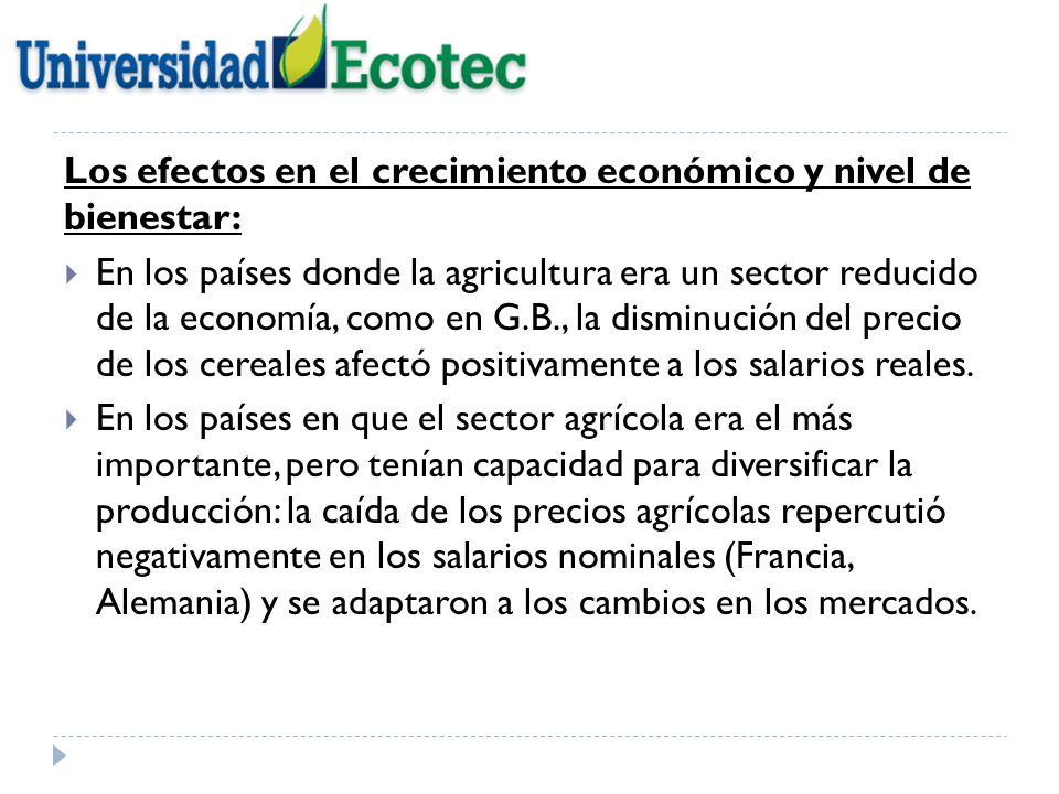Los efectos en el crecimiento económico y nivel de bienestar: