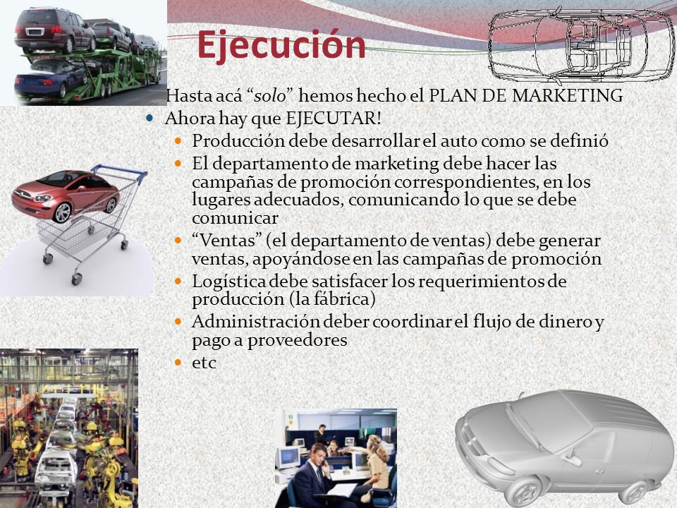 Ejecución Hasta acá solo hemos hecho el PLAN DE MARKETING