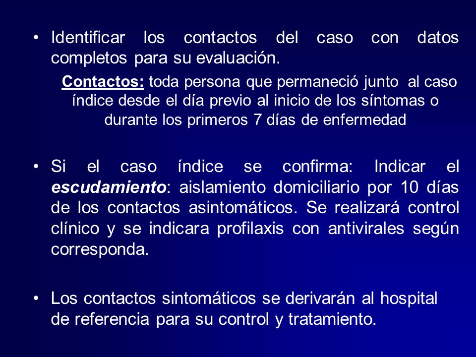 Identificar los contactos del caso con datos completos para su evaluación.