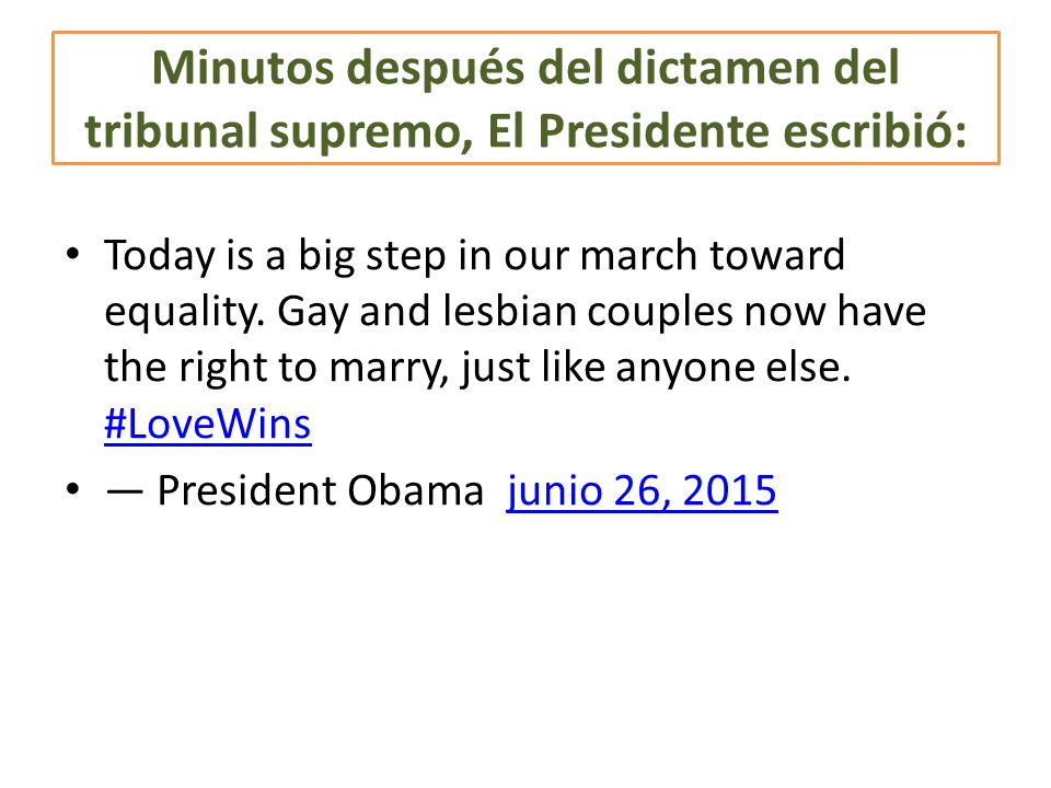 Minutos después del dictamen del tribunal supremo, El Presidente escribió: