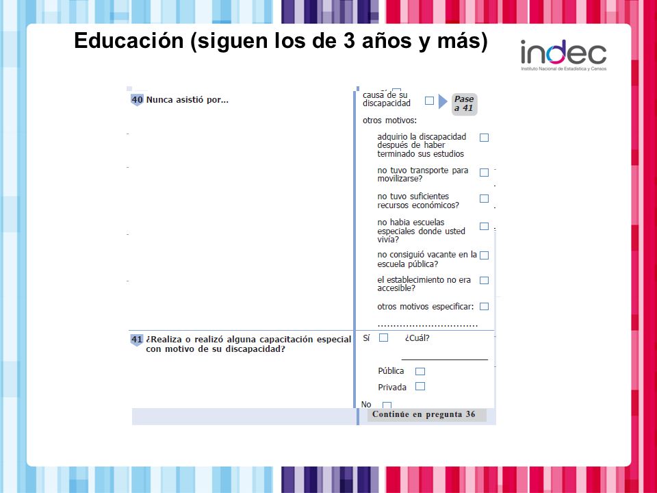 Educación (siguen los de 3 años y más)