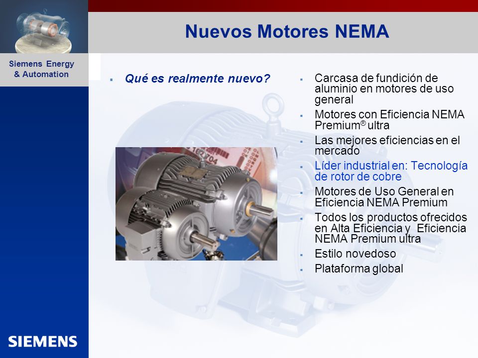 Nuevos Motores NEMA Qué es realmente nuevo