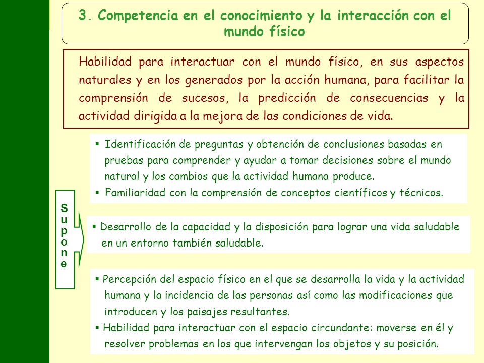 3. Competencia en el conocimiento y la interacción con el mundo físico