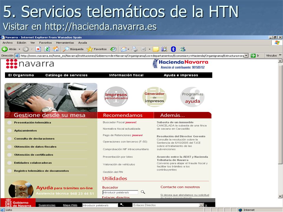 5. Servicios telemáticos de la HTN Visitar en   navarra