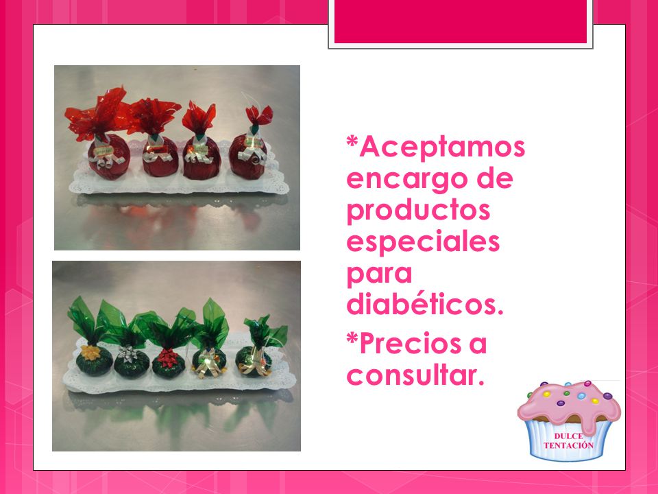 Aceptamos encargo de productos especiales para diabéticos