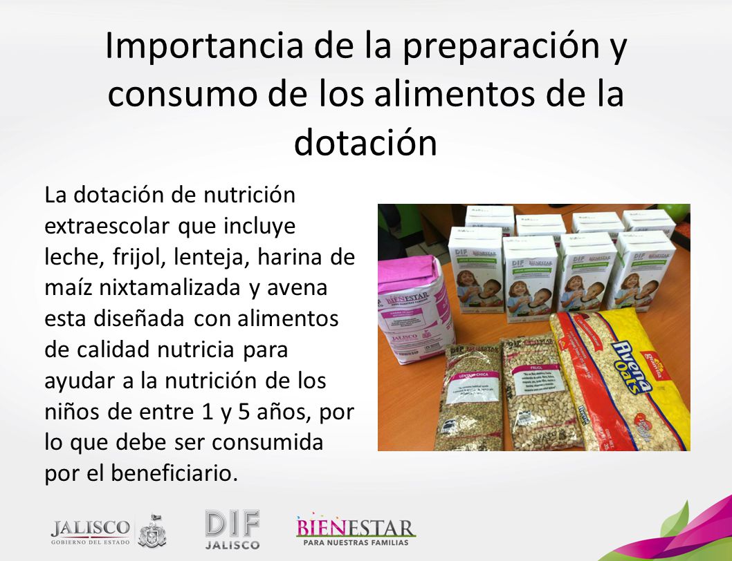 Importancia de la preparación y consumo de los alimentos de la dotación