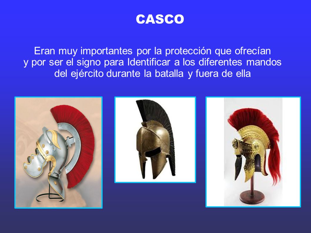 CASCO Eran muy importantes por la protección que ofrecían