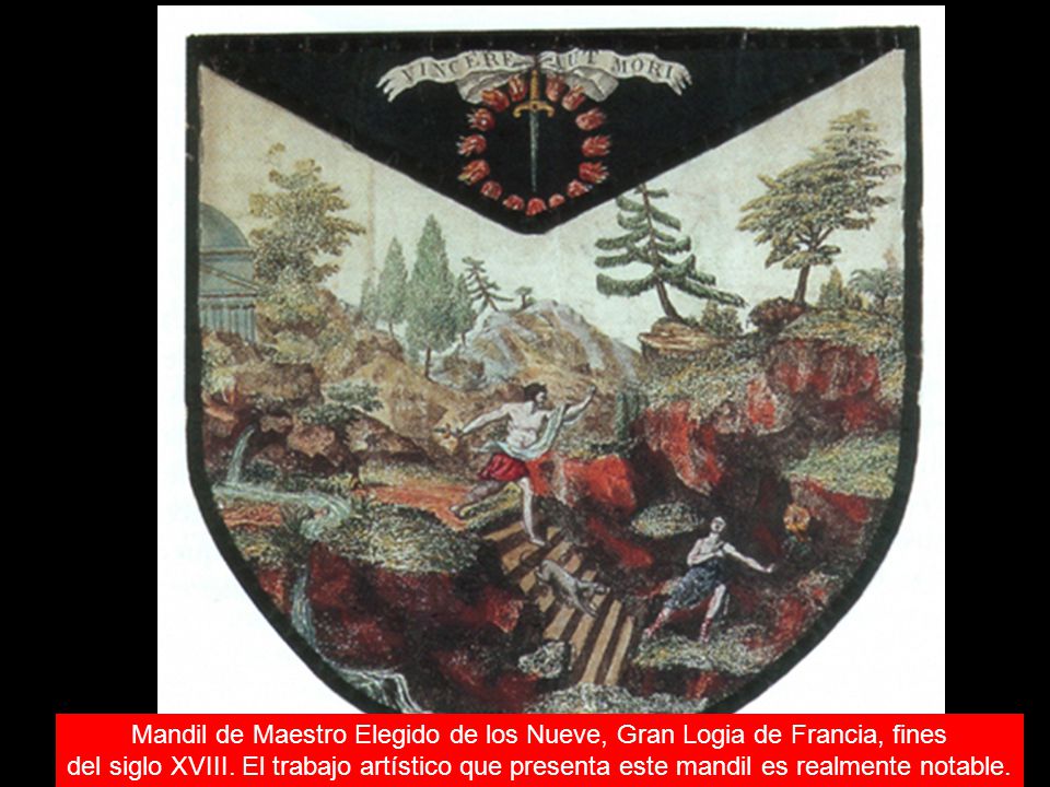 Mandil de Maestro Elegido de los Nueve, Gran Logia de Francia, fines