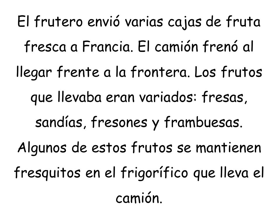 El frutero envió varias cajas de fruta fresca a Francia