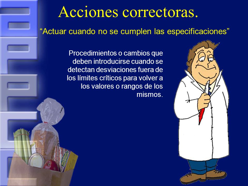 Acciones correctoras. Actuar cuando no se cumplen las especificaciones