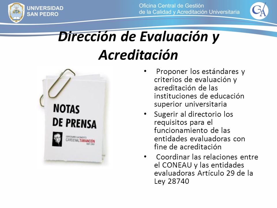 Dirección de Evaluación y Acreditación