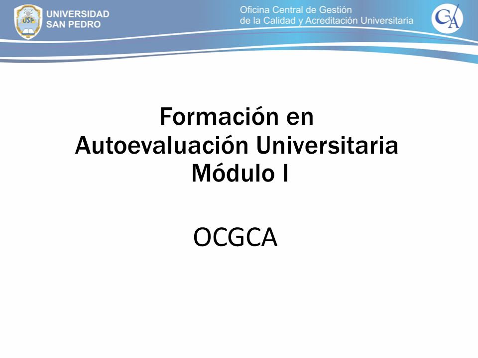 Formación en Autoevaluación Universitaria Módulo I