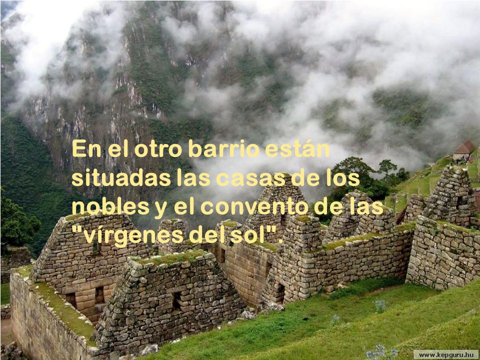 En el otro barrio están situadas las casas de los nobles y el convento de las vírgenes del sol .