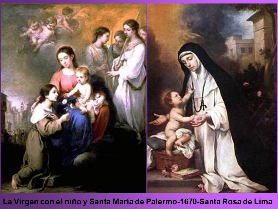 La Virgen con el niño y Santa María de Palermo-1670-Santa Rosa de Lima