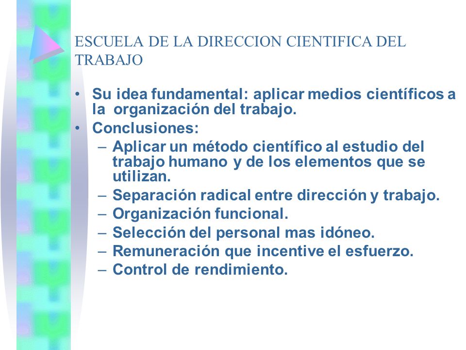 ESCUELA DE LA DIRECCION CIENTIFICA DEL TRABAJO
