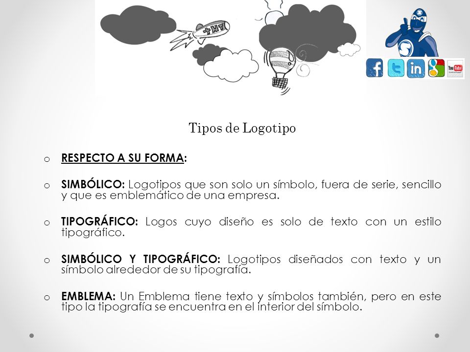 Tipos de Logotipo RESPECTO A SU FORMA:
