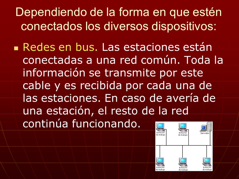 Dependiendo de la forma en que estén conectados los diversos dispositivos: