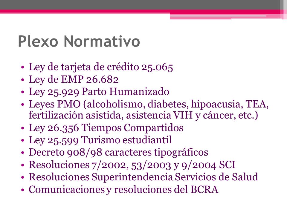 Plexo Normativo Ley de tarjeta de crédito Ley de EMP