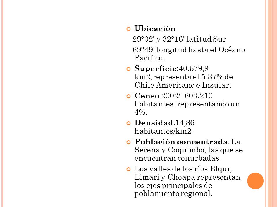 Ubicación 29°02’ y 32°16’ latitud Sur. 69°49’ longitud hasta el Océano Pacífico.