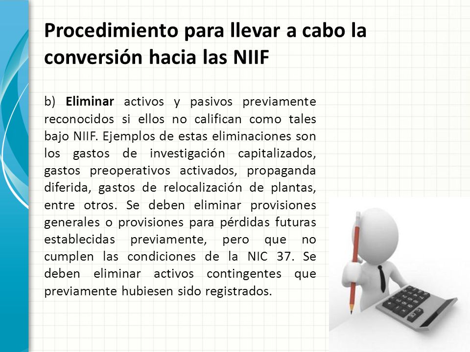 Procedimiento para llevar a cabo la conversión hacia las NIIF