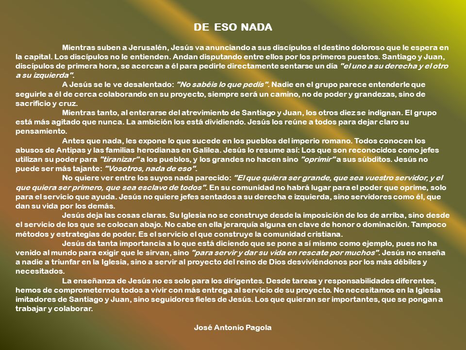 DE ESO NADA