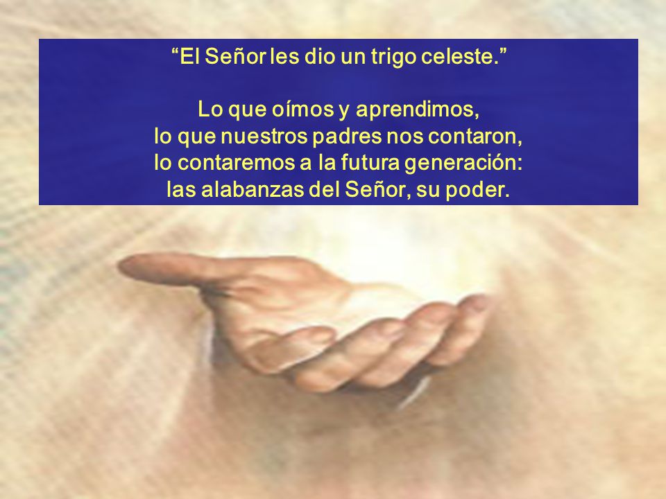 El Señor les dio un trigo celeste. Lo que oímos y aprendimos,