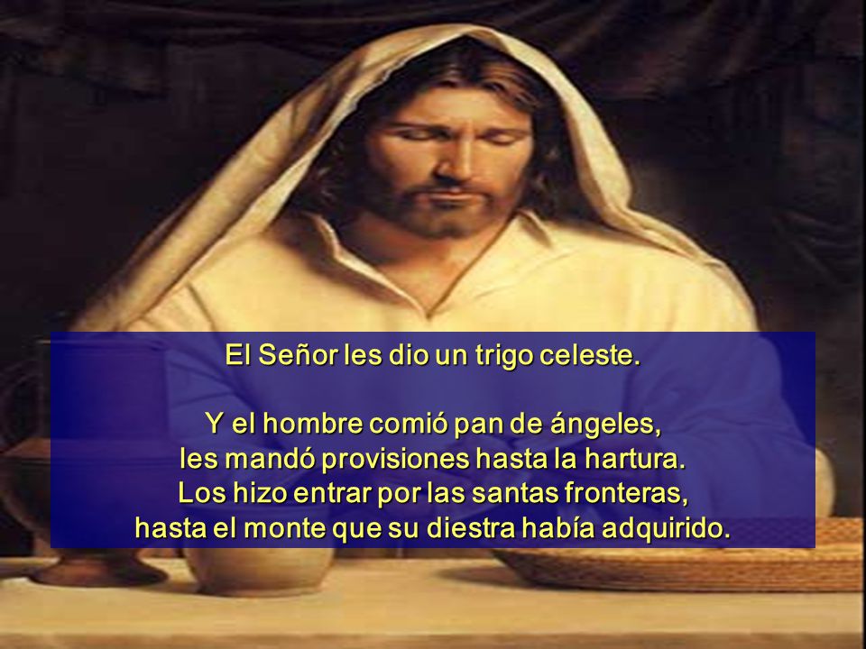 El Señor les dio un trigo celeste. Y el hombre comió pan de ángeles,