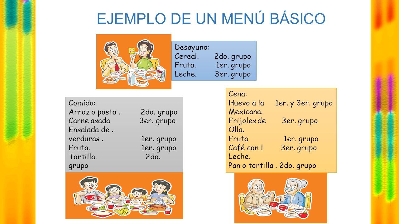 EJEMPLO DE UN MENÚ BÁSICO