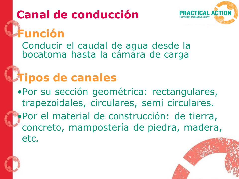 Canal de conducción Función Tipos de canales