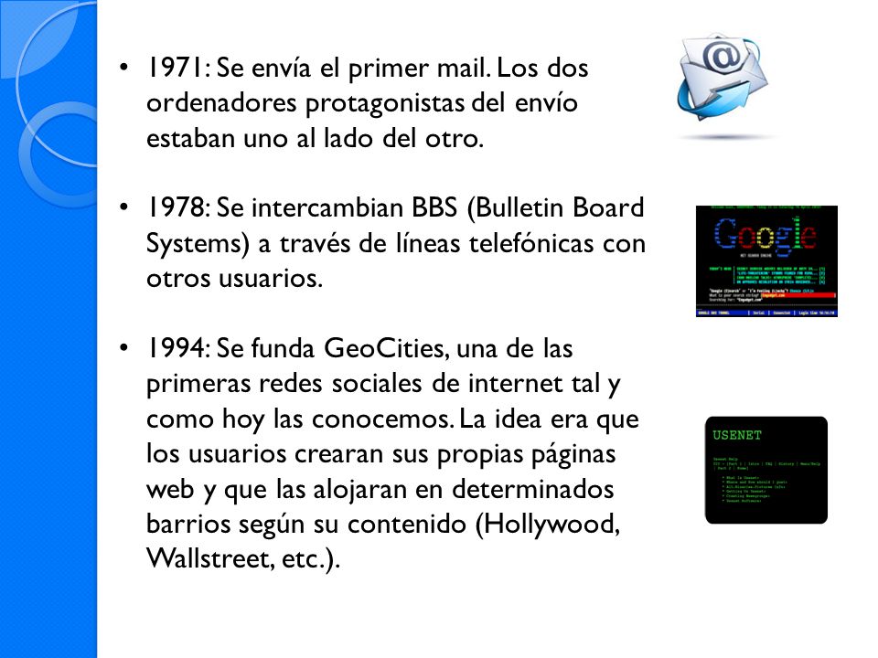 1971: Se envía el primer mail