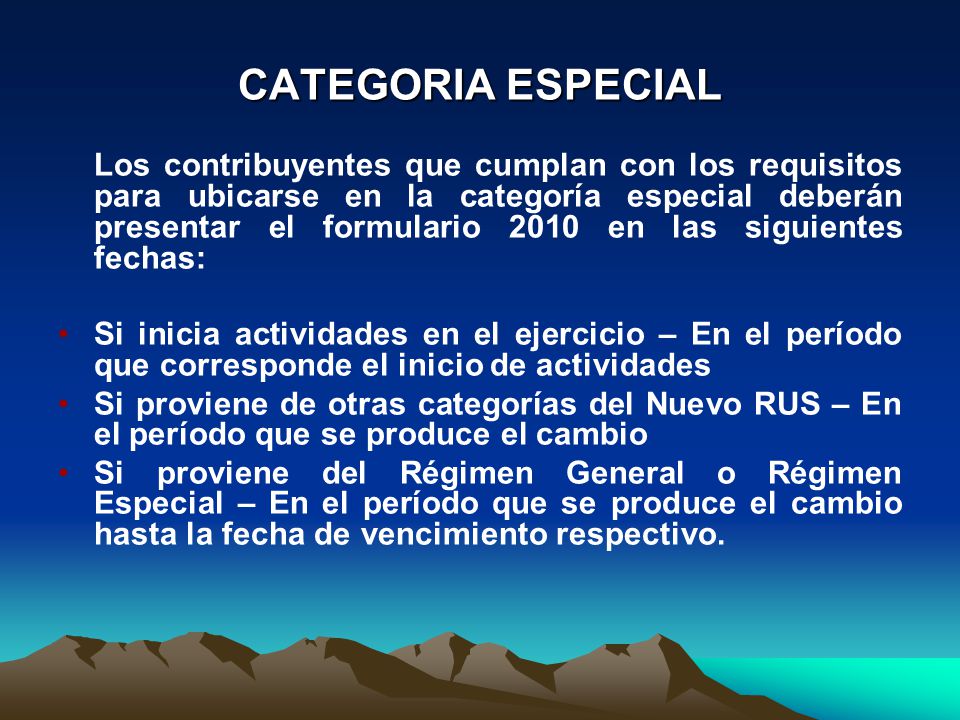 CATEGORIA ESPECIAL