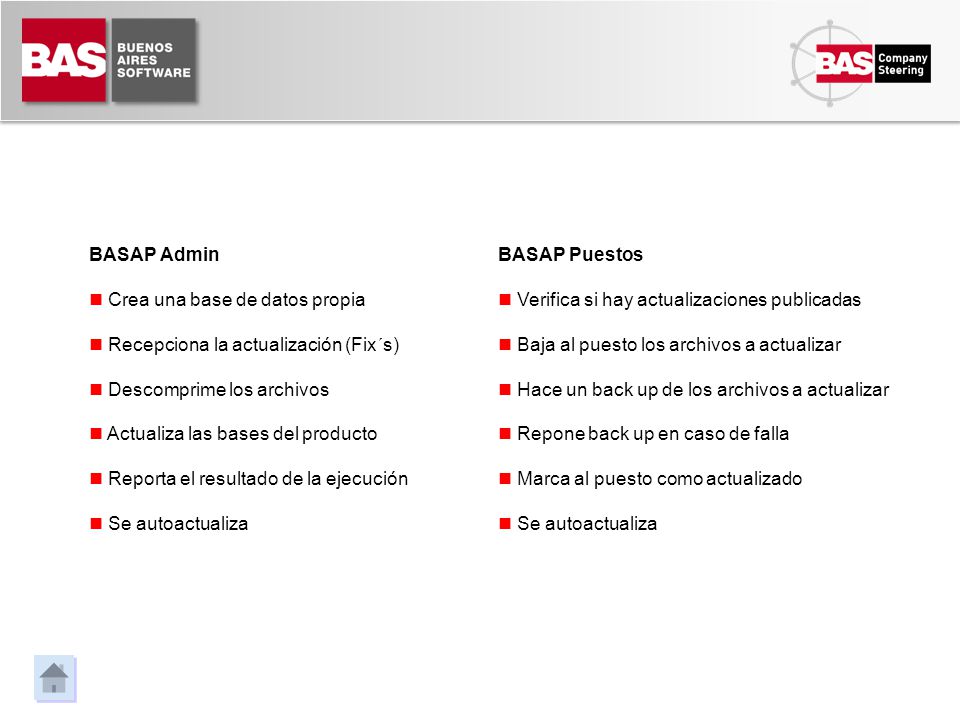 BASAP Admin Crea una base de datos propia. Recepciona la actualización (Fix´s) Descomprime los archivos.