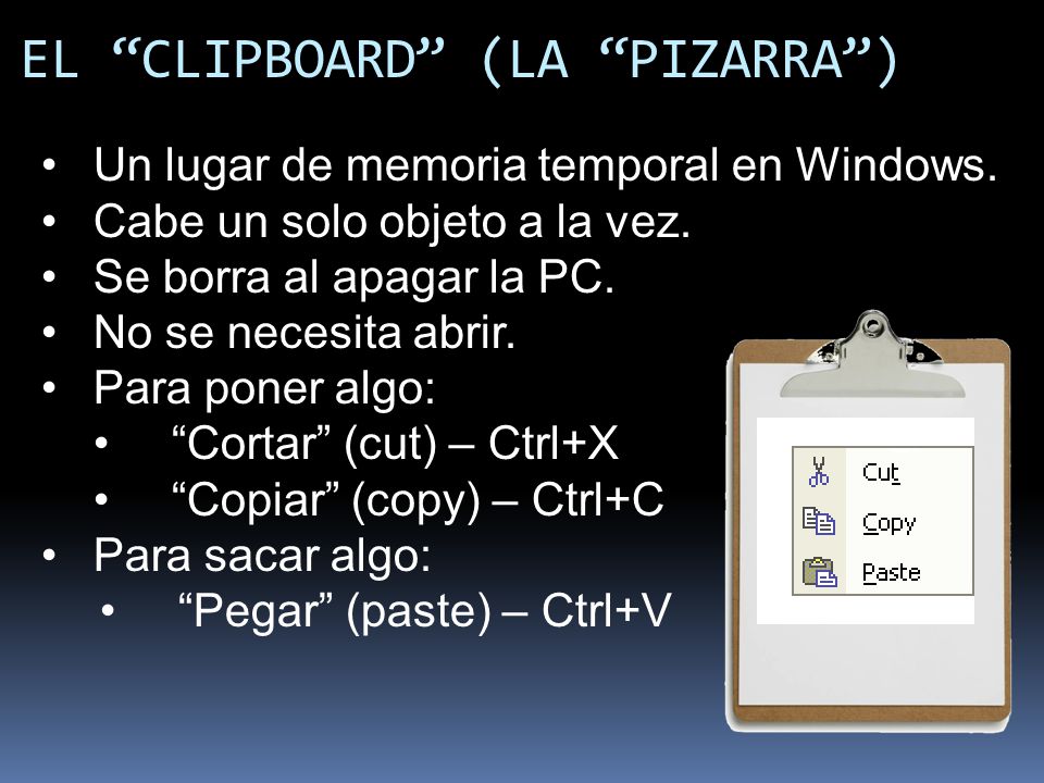 EL CLIPBOARD (LA PIZARRA )