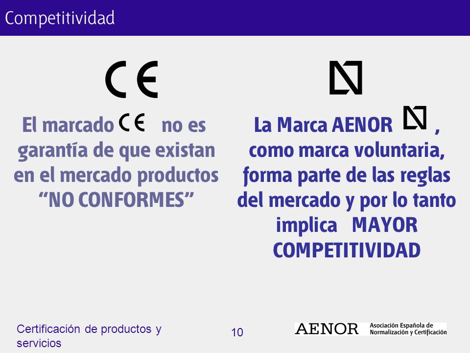 Certificación de productos y servicios