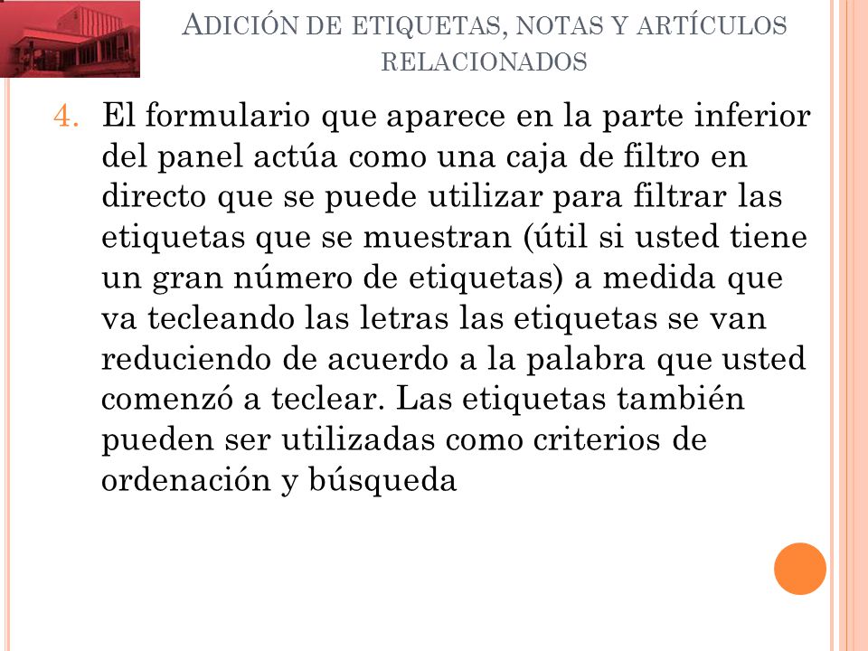 Adición de etiquetas, notas y artículos relacionados