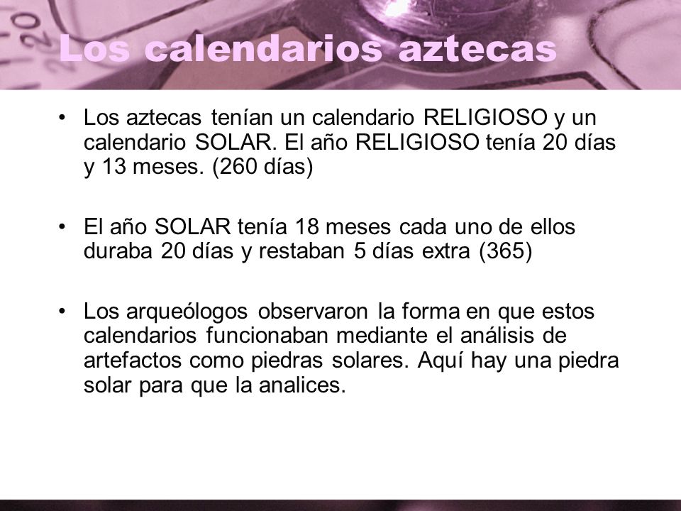 Los calendarios aztecas