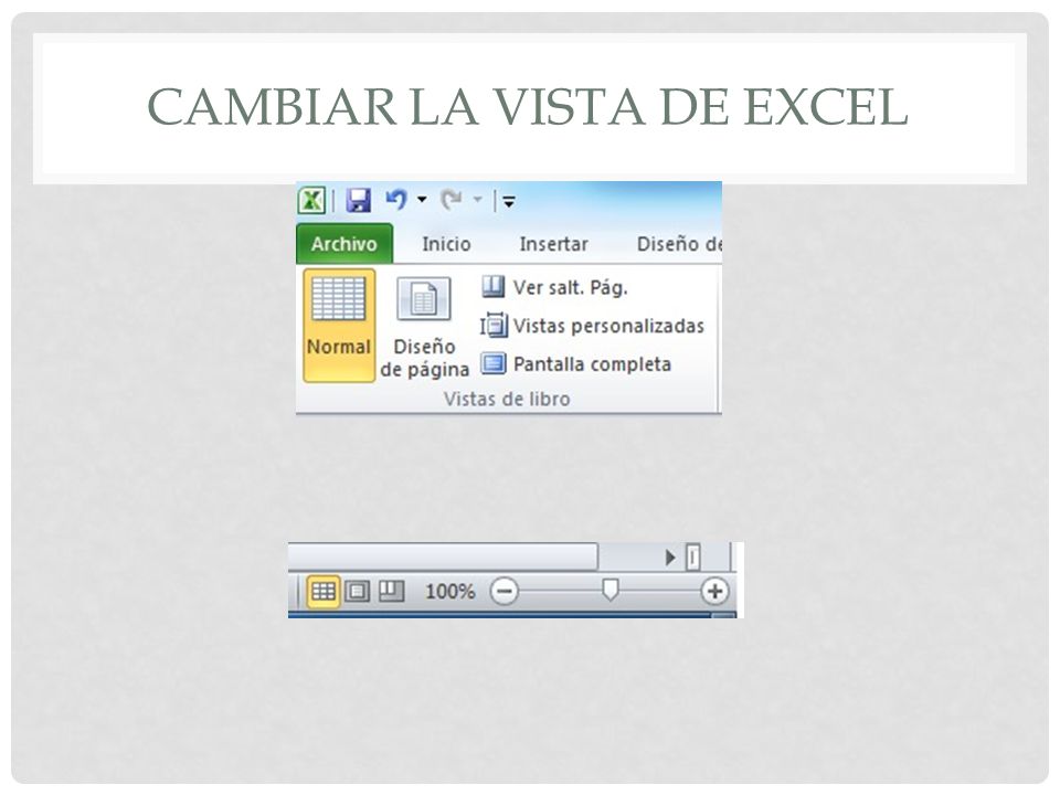 Cambiar la vista de Excel