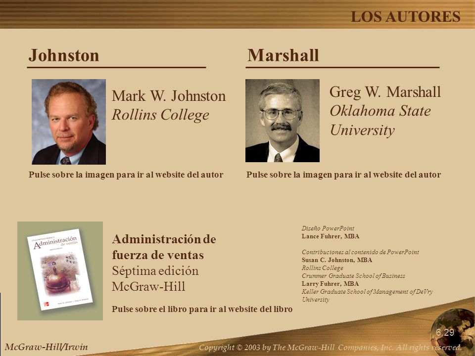 Johnston Marshall LOS AUTORES Greg W. Marshall Mark W. Johnston