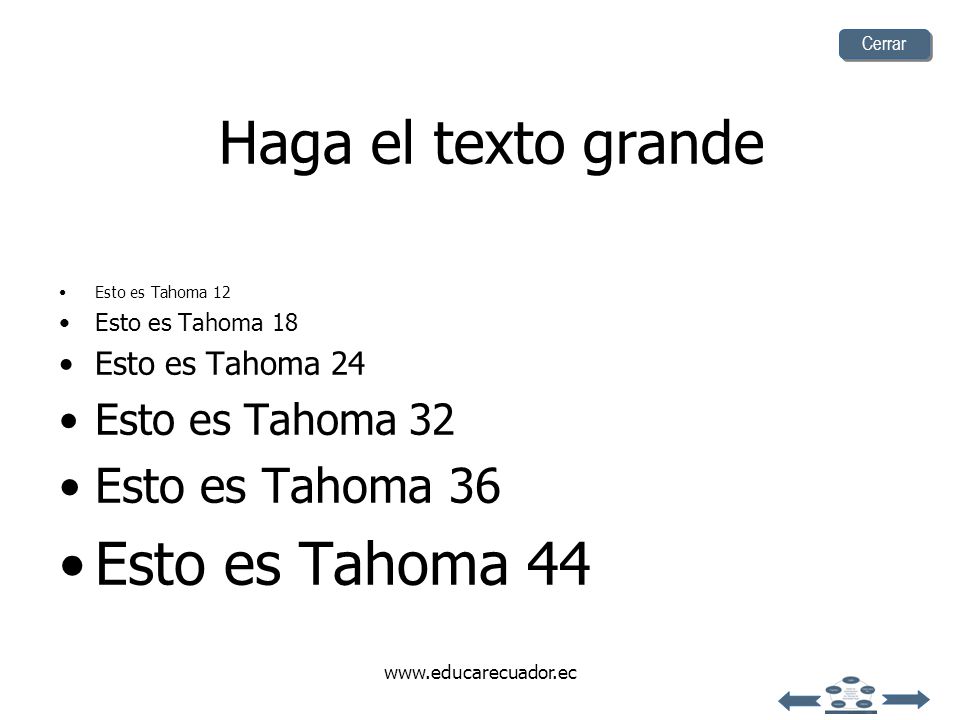 Haga el texto grande Esto es Tahoma 44 Esto es Tahoma 36