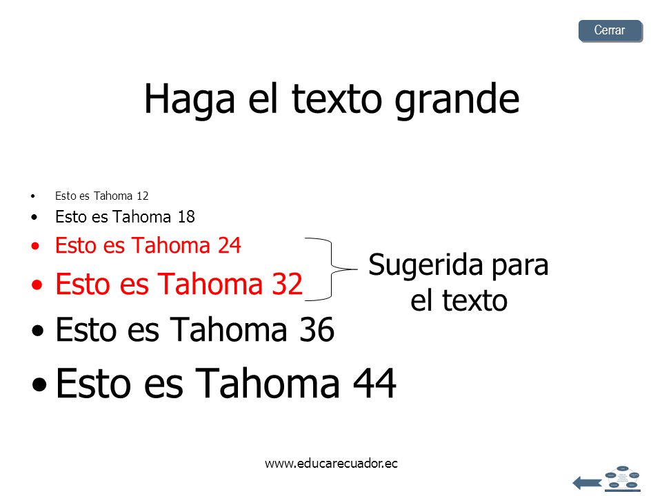 Haga el texto grande Esto es Tahoma 44 Esto es Tahoma 36