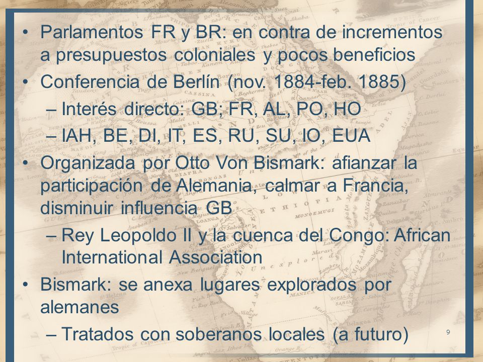 Parlamentos FR y BR: en contra de incrementos a presupuestos coloniales y pocos beneficios