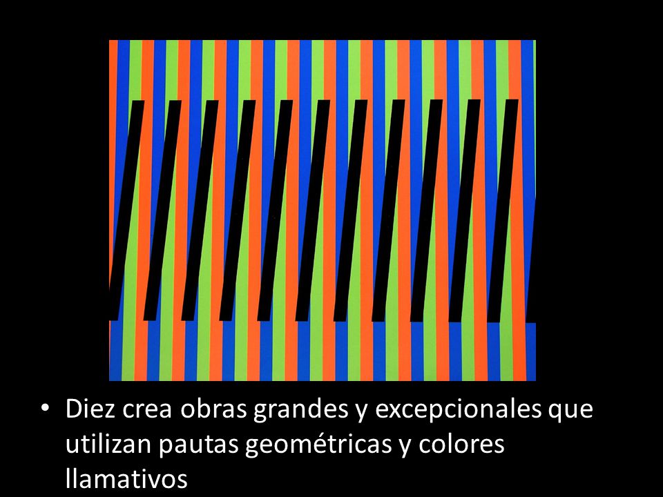 Diez crea obras grandes y excepcionales que utilizan pautas geométricas y colores llamativos