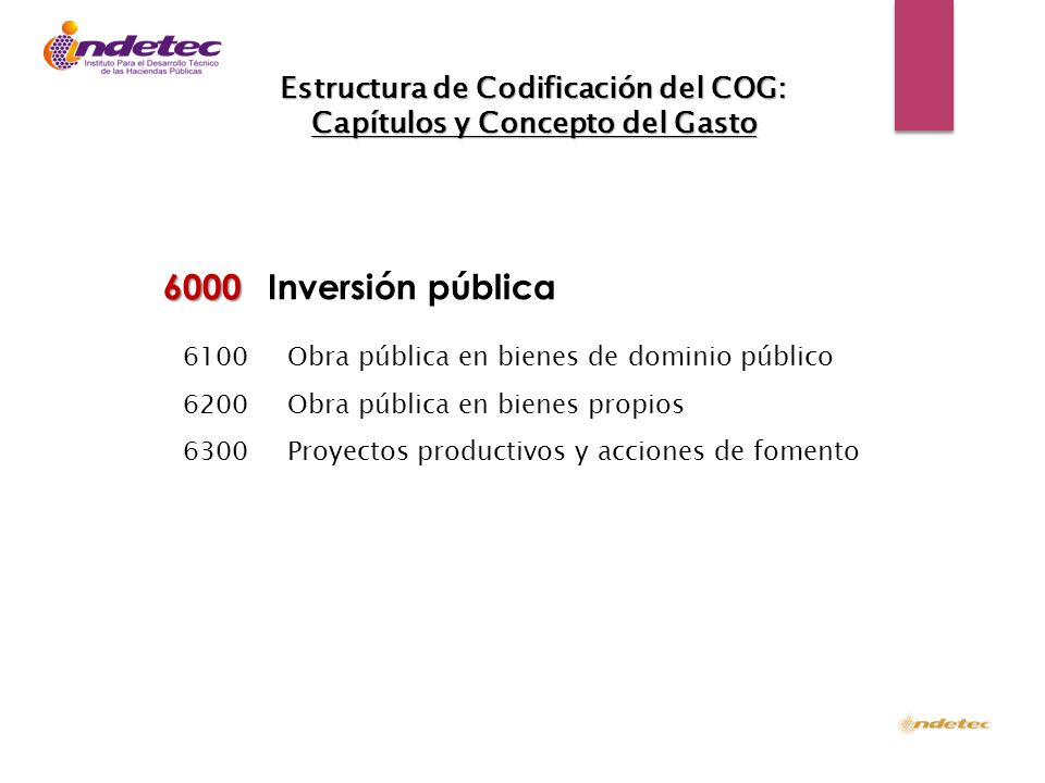 Estructura de Codificación del COG: Capítulos y Concepto del Gasto