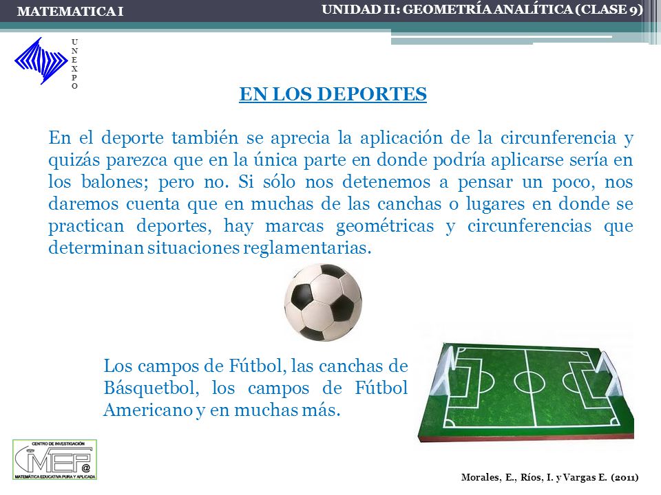 MATEMATICA I UNIDAD II: GEOMETRÍA ANALÍTICA (CLASE 9) UNEXPO. EN LOS DEPORTES.