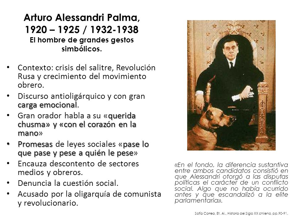 Arturo Alessandri Palma, 1920 – 1925 / El hombre de grandes gestos simbólicos.