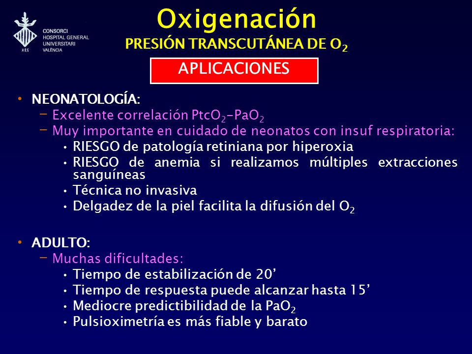 Oxigenación PRESIÓN TRANSCUTÁNEA DE O2