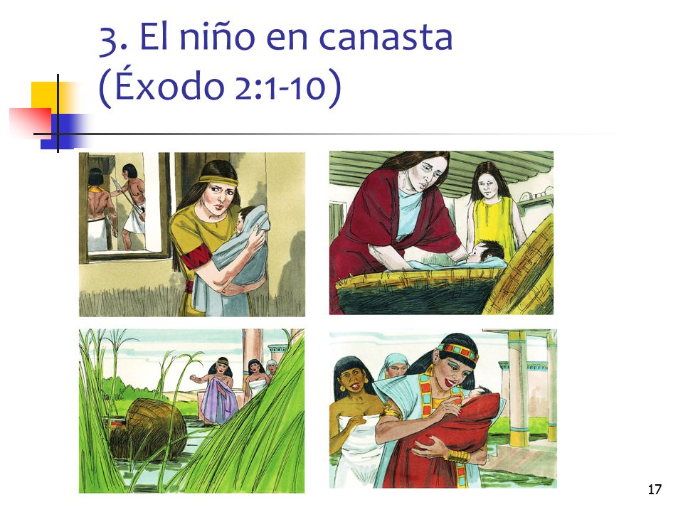 3. El niño en canasta (Éxodo 2:1-10)