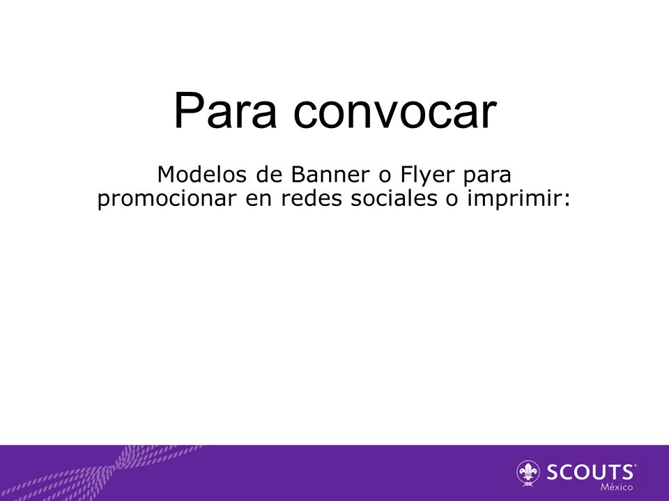 Para convocar Modelos de Banner o Flyer para promocionar en redes sociales o imprimir: