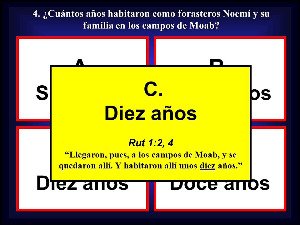 A. B. C. D. Seis años Ocho años C. Diez años Diez años Doce años